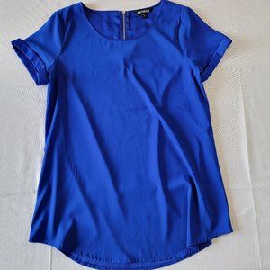 Express, Blue Short Sleeve Blouse, NWT, Size M